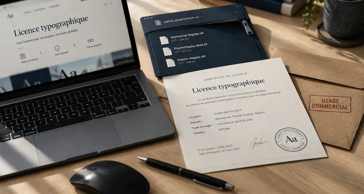 Typographie libre de droit : licence commerciale sur fichiers OTF/TTF